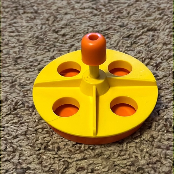 Vintage Fisher-Price little people play family, orange & yellow merry-go-round - Picture 1 of 2